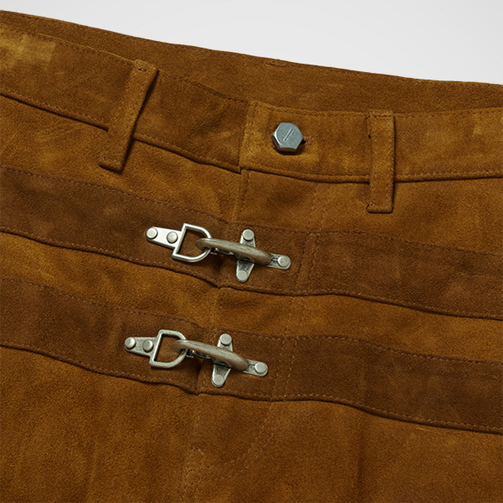 Thug Club Bio Soldier Leather Pants in camel, view 3 of 7