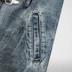Thug Club Bio Soldier Denim Trench Coat in blue, view 7 of 10