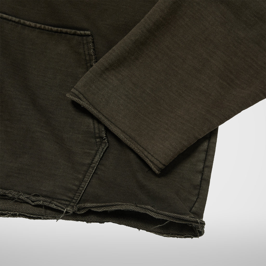 Thug Club Creed Scarf Hooded Zip-Up Hoodie in black, view 3 of 5