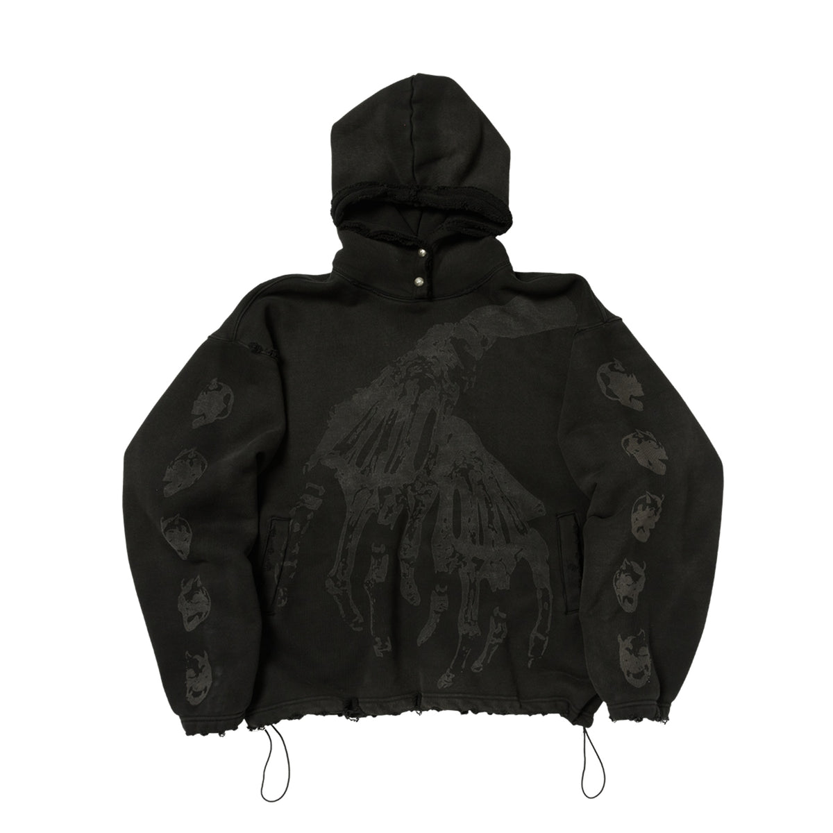 Thug Club TC Bone Cross Hoodie in black/vintage