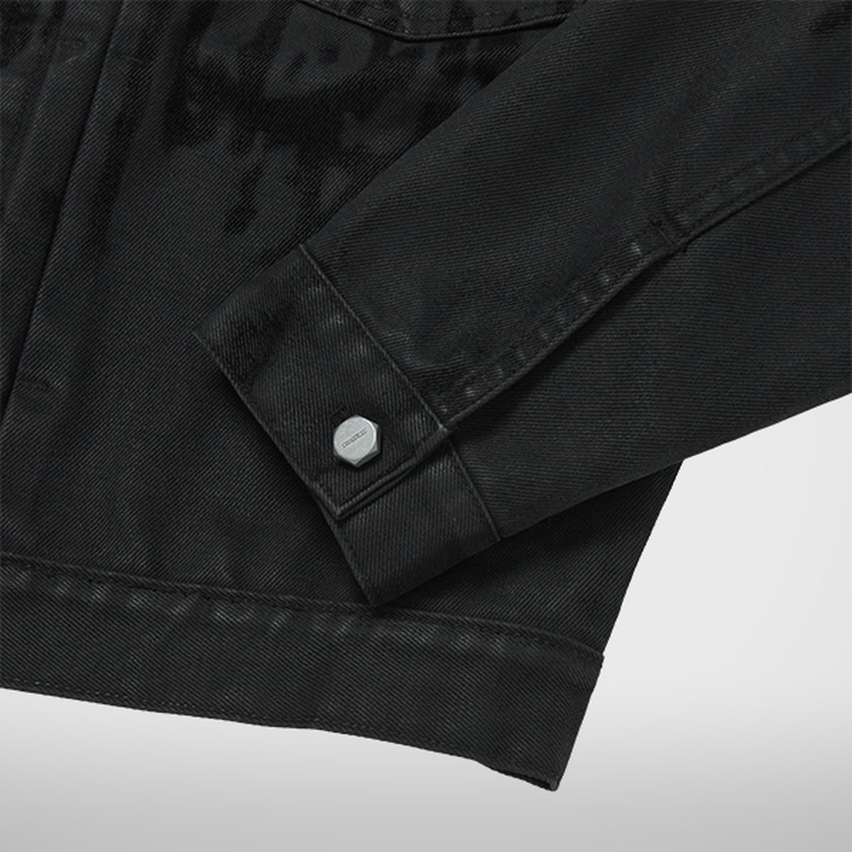 Thug Club Blood Lazered Denim Jacket in black, view 7 of 9