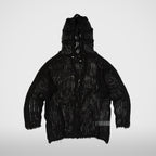Thug Club TC Line Mesh Knit Hoodie in black, front view