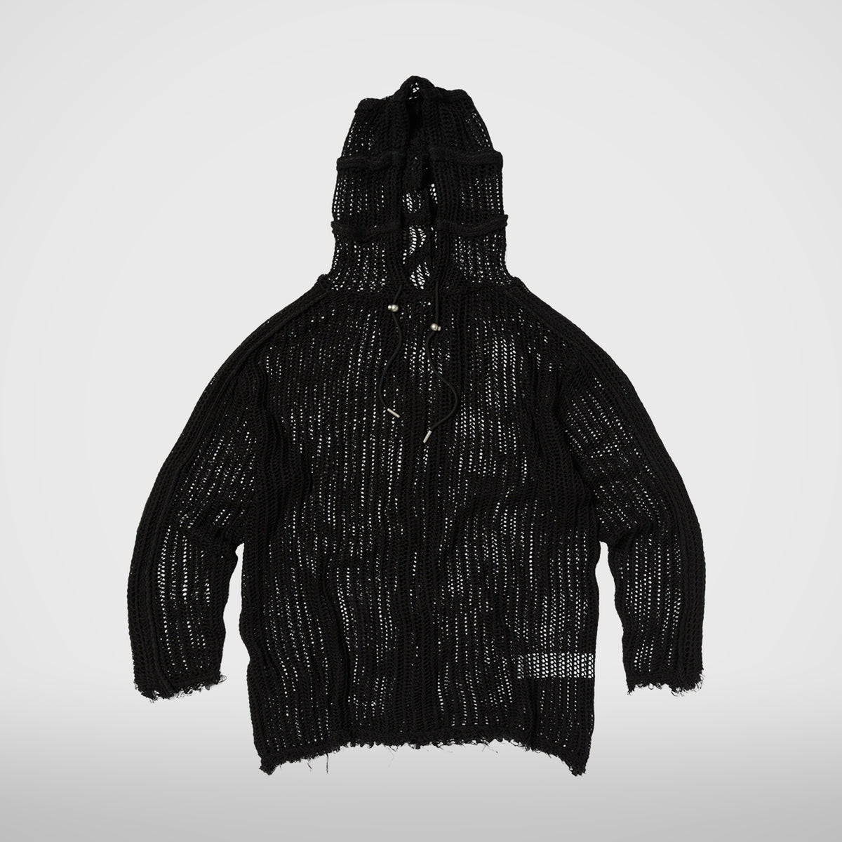 Thug Club TC Line Mesh Knit Hoodie in black, front view