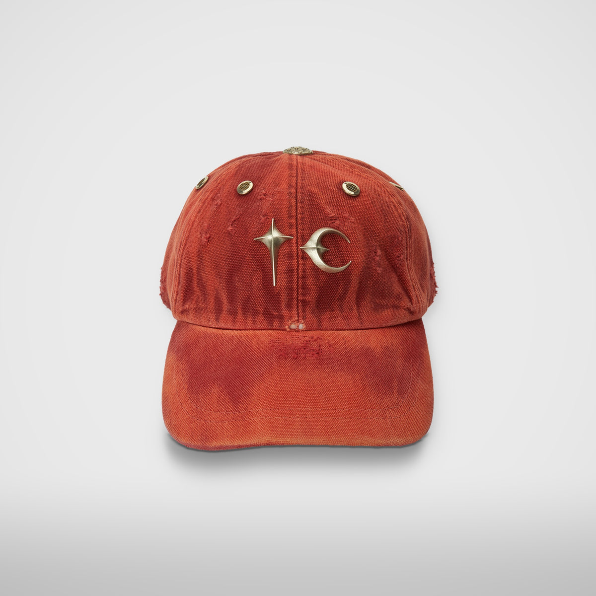 Thug Club TC Two Tone Washed Cap in red, front view