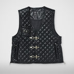 Thug Club TC Bone Leather Quilted Vest in black