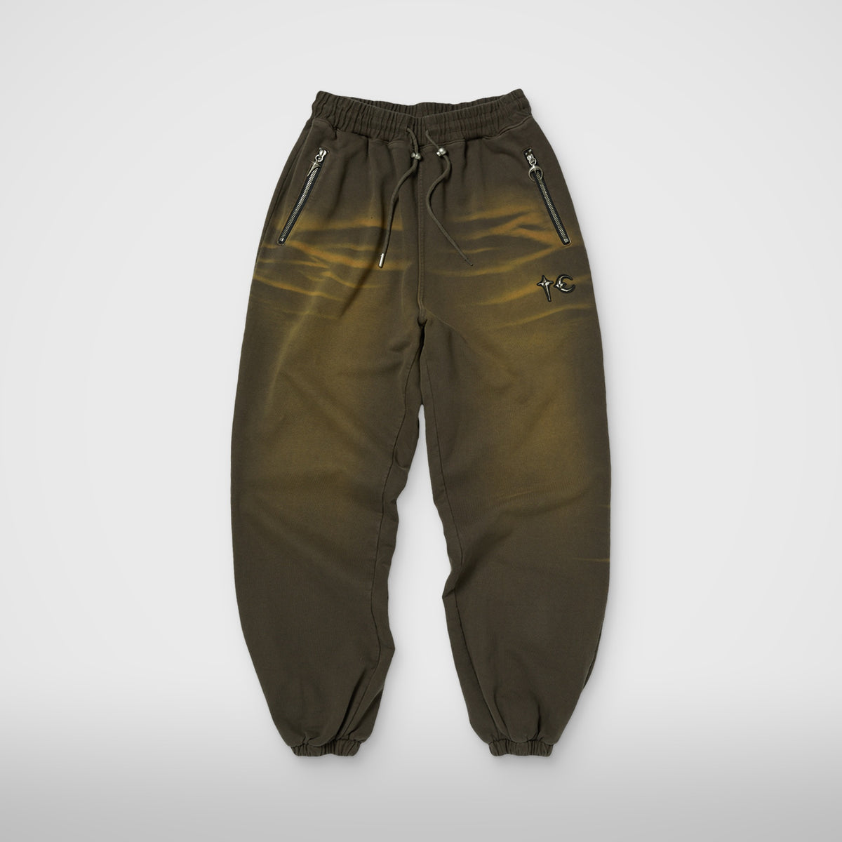 Thug Club TC Two Tone Washed Jogger Pants in olive, front view