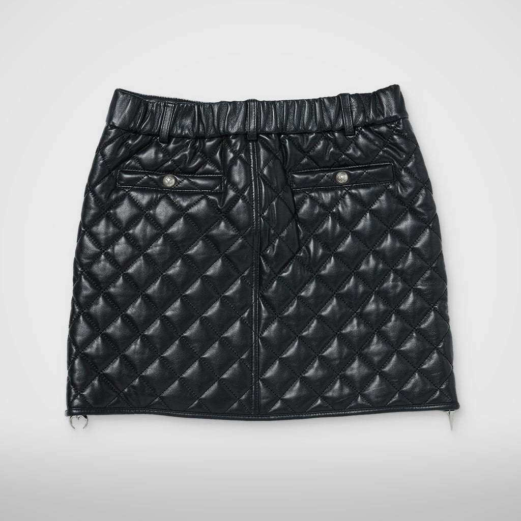 Thug Club Angels Quilted Short Skirt in black, view 2 of 2