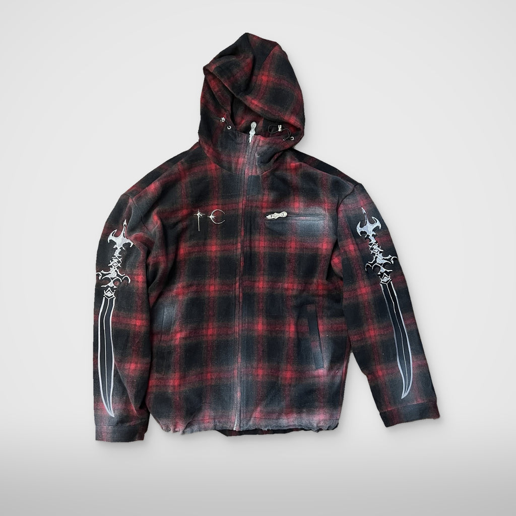 Thug Club Arab Sword Flannel Zip-Up in black
