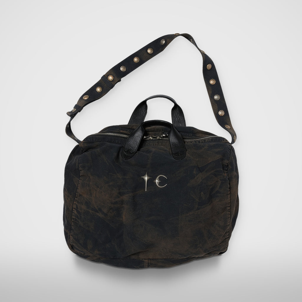 Thug Club Two Tone Washed Canvas Crossbody Bag in rust black