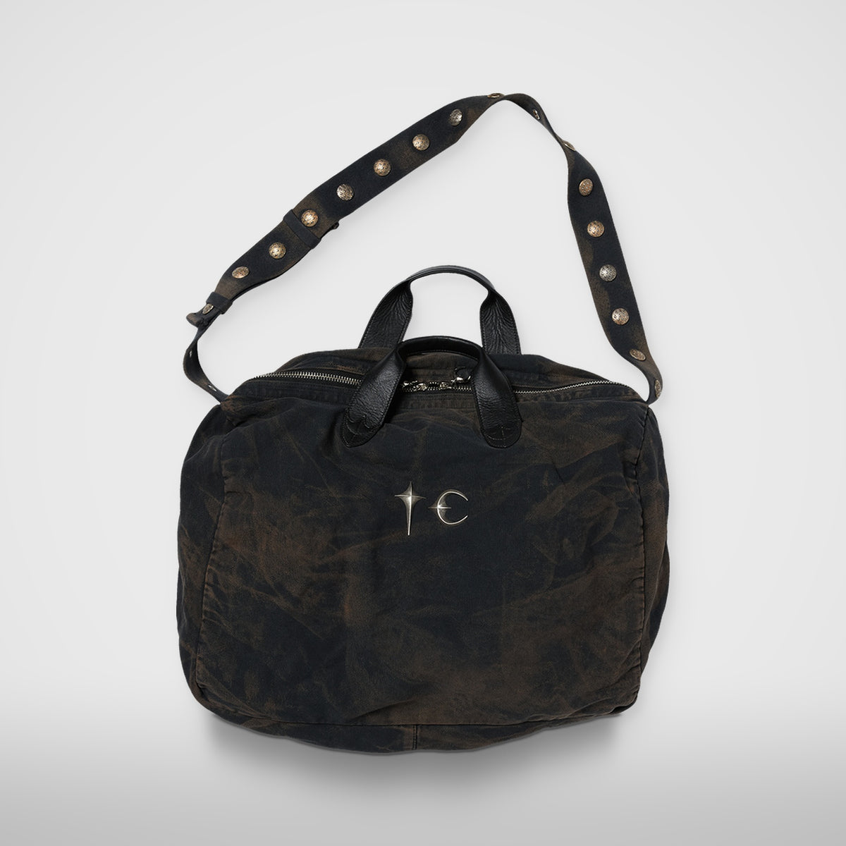 Thug Club Two Tone Washed Canvas Crossbody Bag in rust black