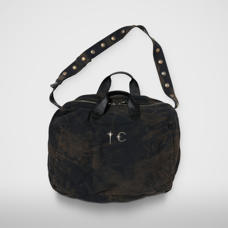 Thug Club Two Tone Washed Canvas Crossbody Bag in rust black