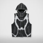 Thug Club Cave Denim Vest in blk/wht