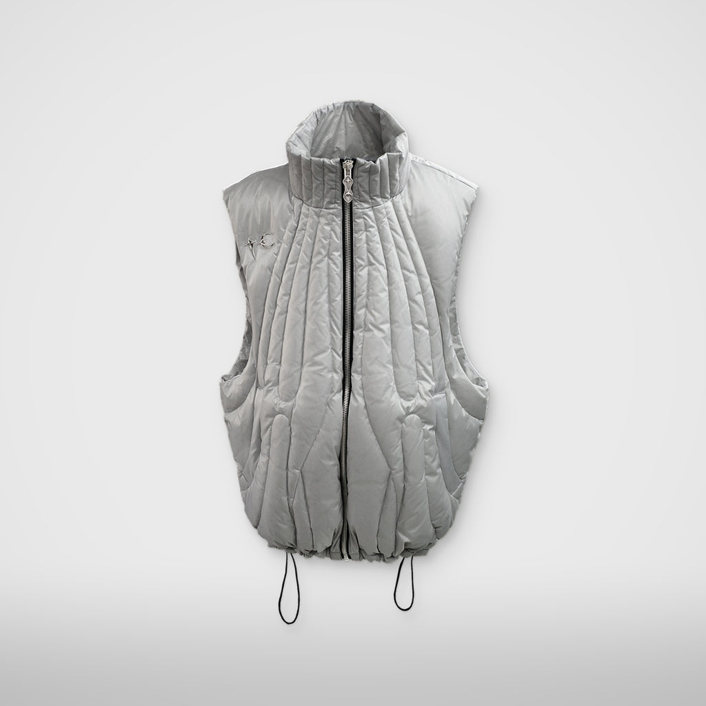 Thug Club Cave Goose Down Vest in silver