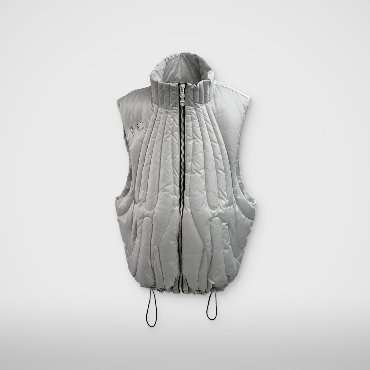 Thug Club Cave Goose Down Vest in silver