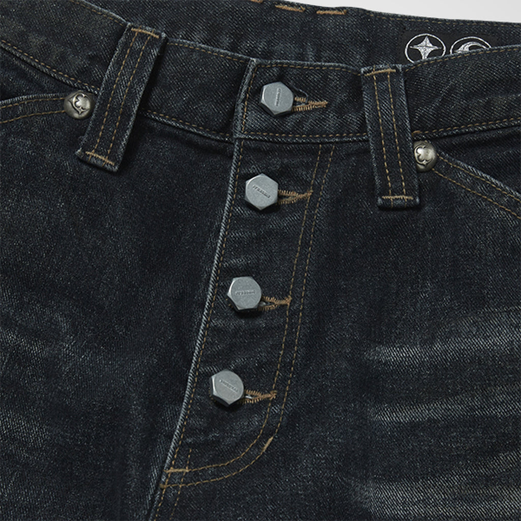 Thug Club Burn Down Denim Pants in blue, view 3 of 9
