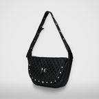 Thug Club Chopper Quilted Messenger Bag in black, view 2 of 3