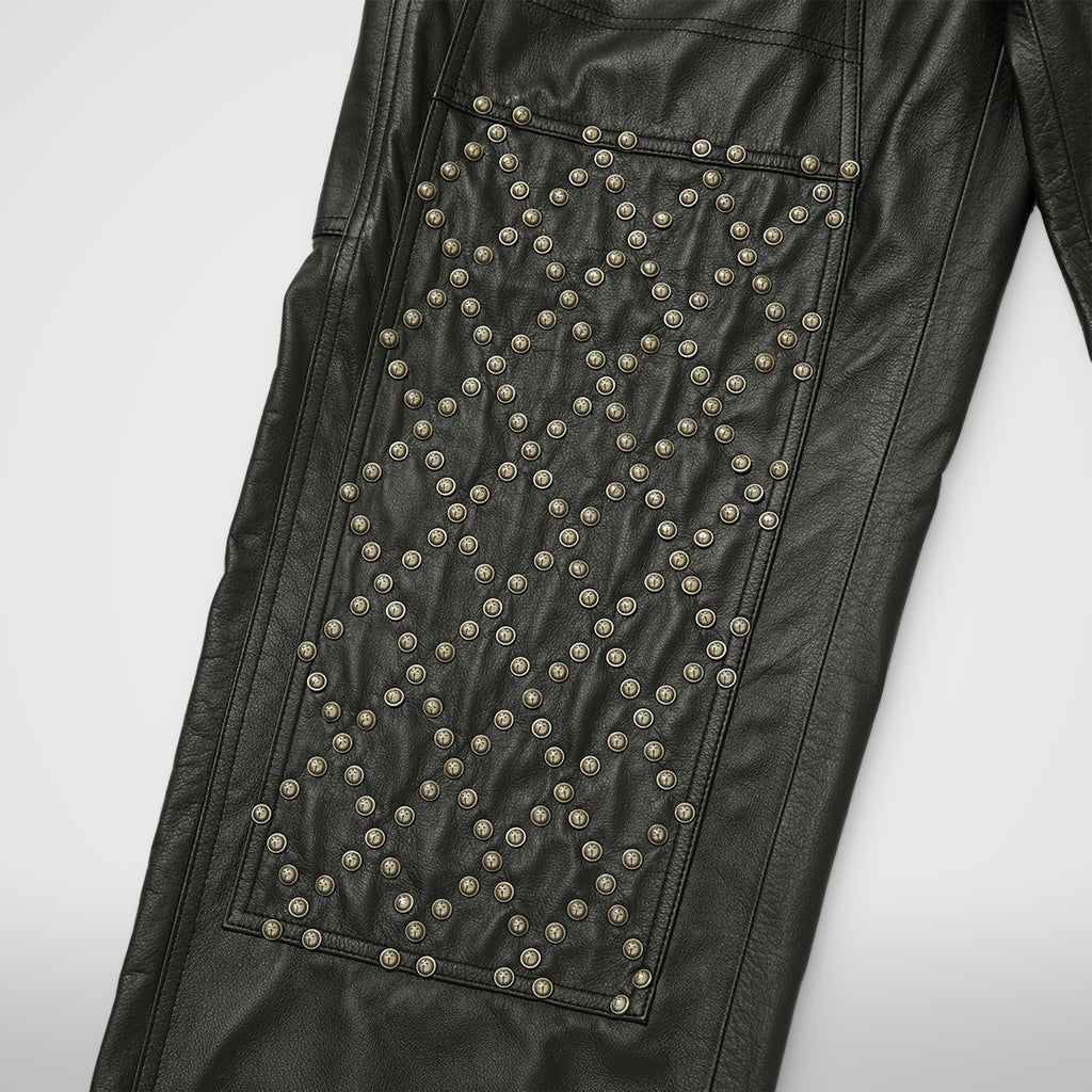 Thug Club TC Leather Studed Work Pants in black, view 4 of 10