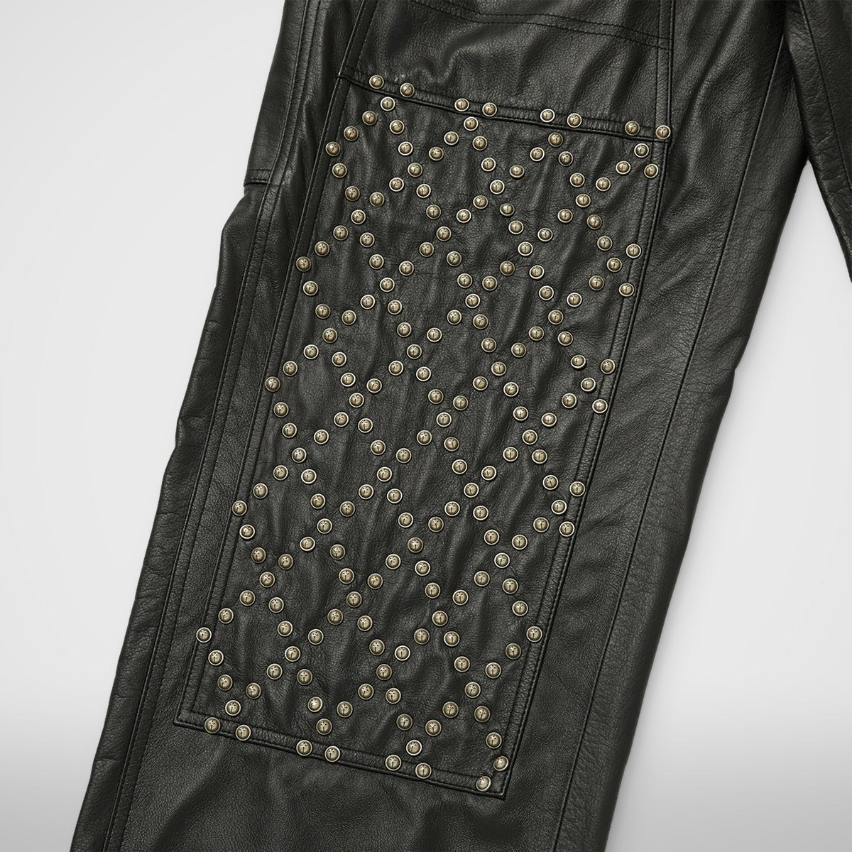 Thug Club TC Leather Studed Work Pants in black, view 4 of 10