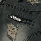 Thug Club Denim Zip-Up Hoodie in black, view 5 of 10