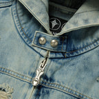 Thug Club Denim Zip-Up Hoodie in blue, view 4 of 10