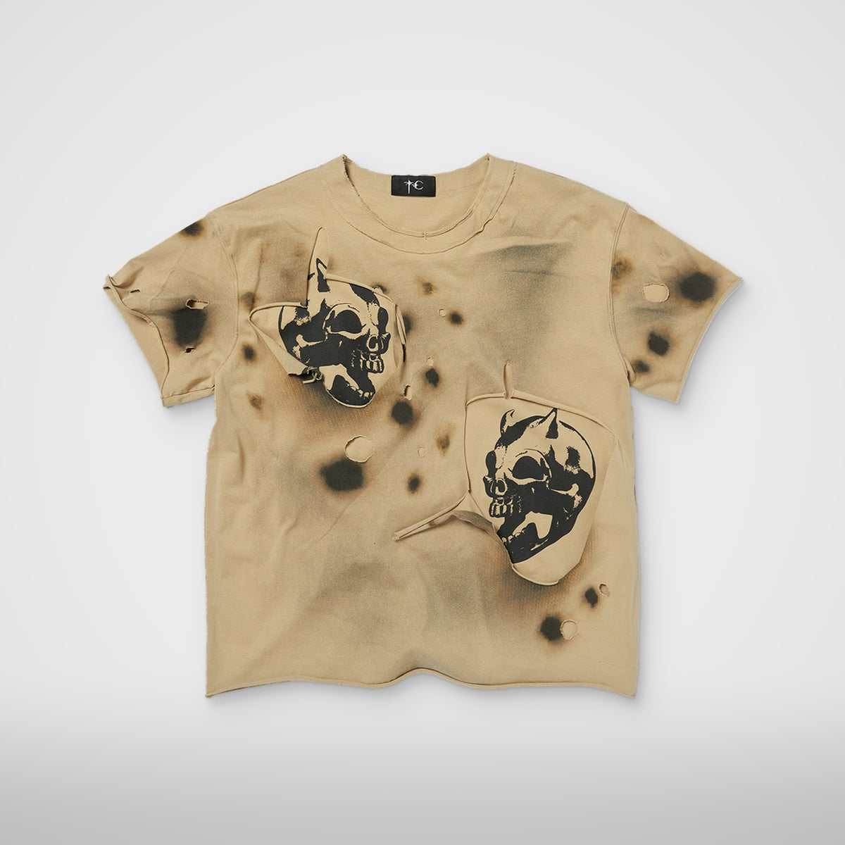 Thug Club Dead Inside Double Layer T-Shirt in beige
