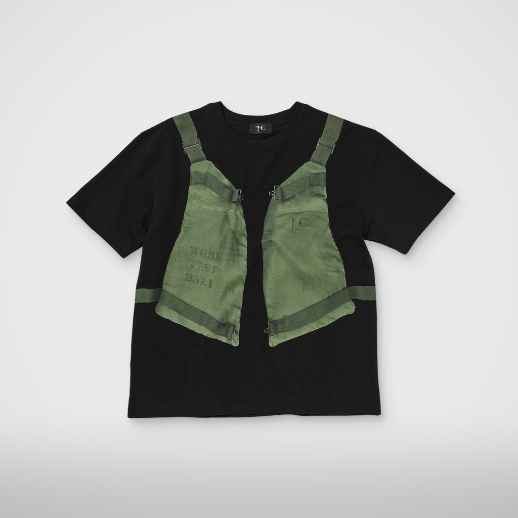 Thug Club TC Work Vest T-Shirt in black, front view