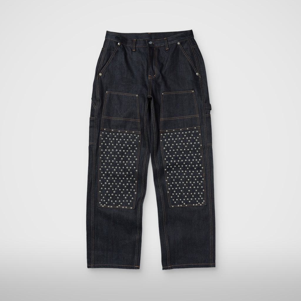 Thug Club Angels Studded Work Pants in indigo