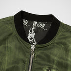 Thug Club Jamong Two Tone Washed MA-1 Jacket in khaki, view 3 of 4