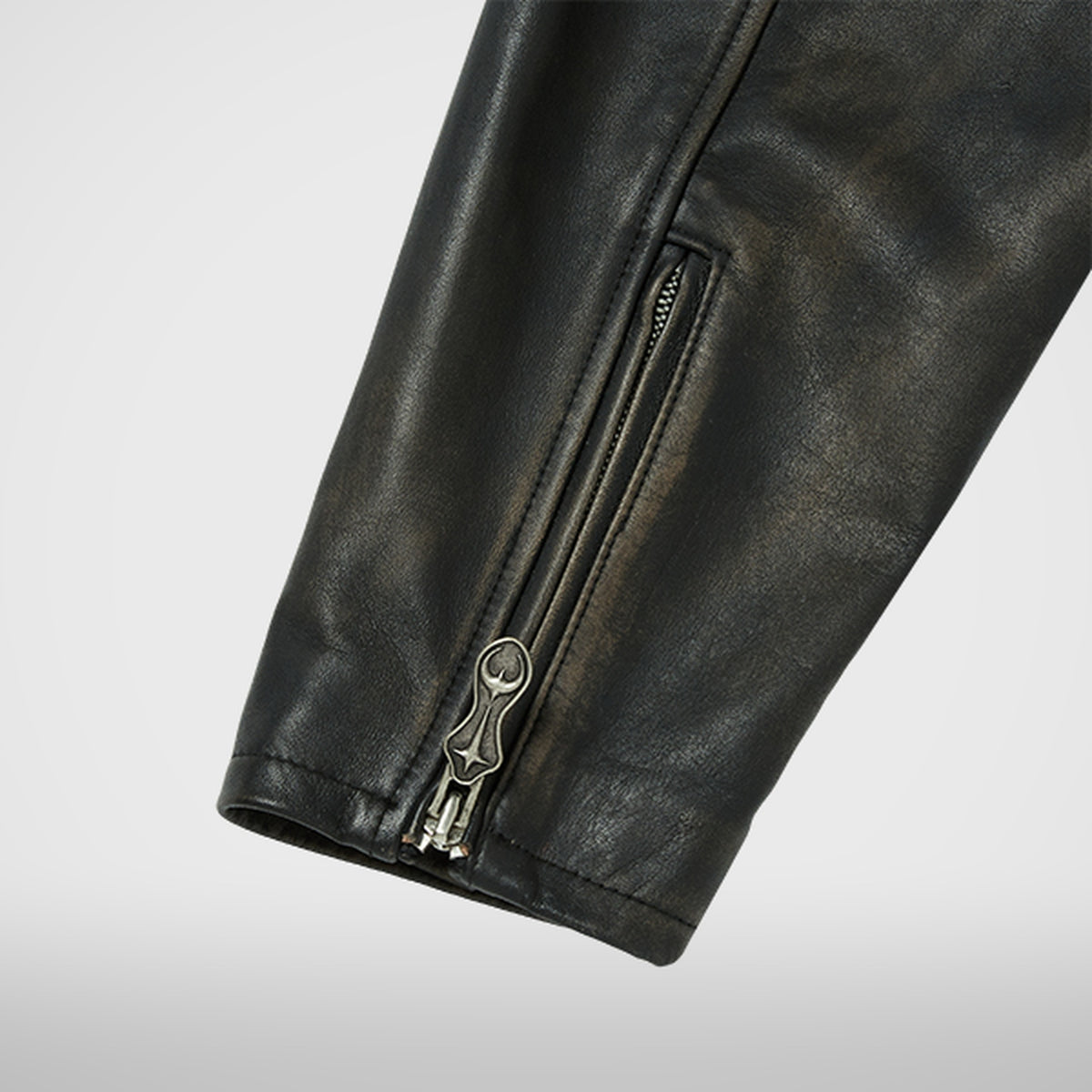 Thug Club Bio Soldier Leather Jacket in black, view 8 of 8