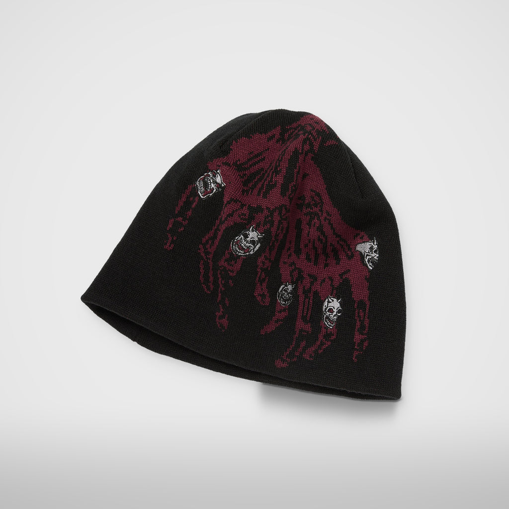 Thug Club TC Bone Cross Beanie in black, view 3 of 5