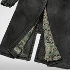 Thug Club Bio Soldier Denim Trench Coat in black, view 8 of 10