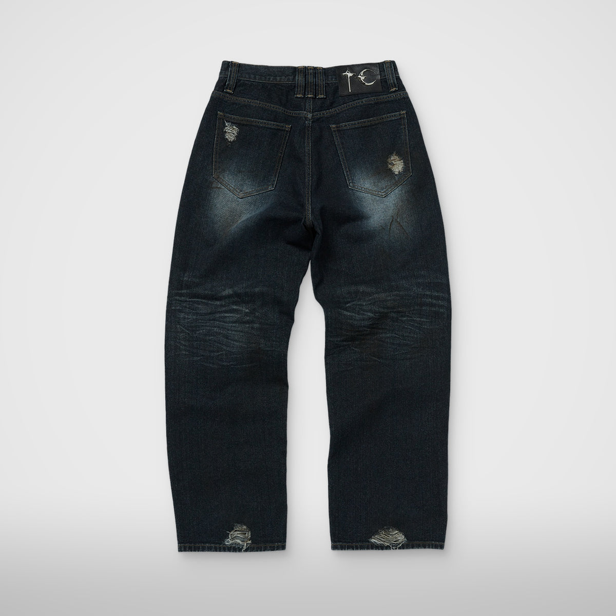 Thug Club Burn Down Denim Pants in blue, view 2 of 9