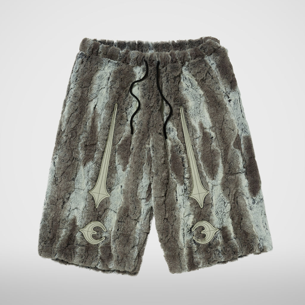 Thug Club TC Bone Fur Shorts in ivory