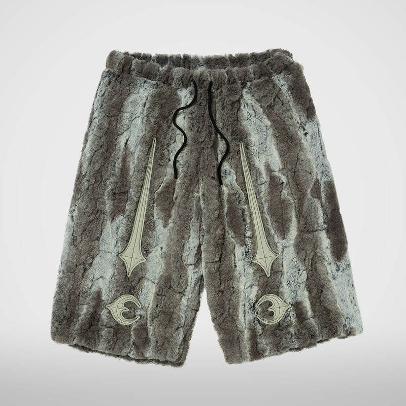 Thug Club TC Bone Fur Shorts in ivory
