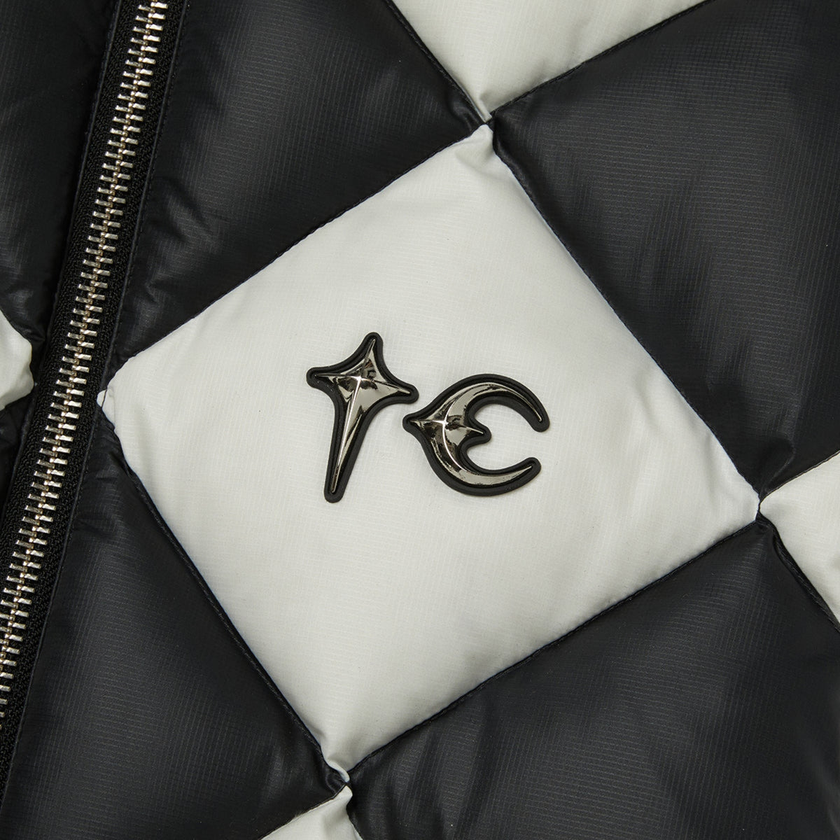 Thug Club Checkmate Puffer Vest in black/ivory, view 3 of 3