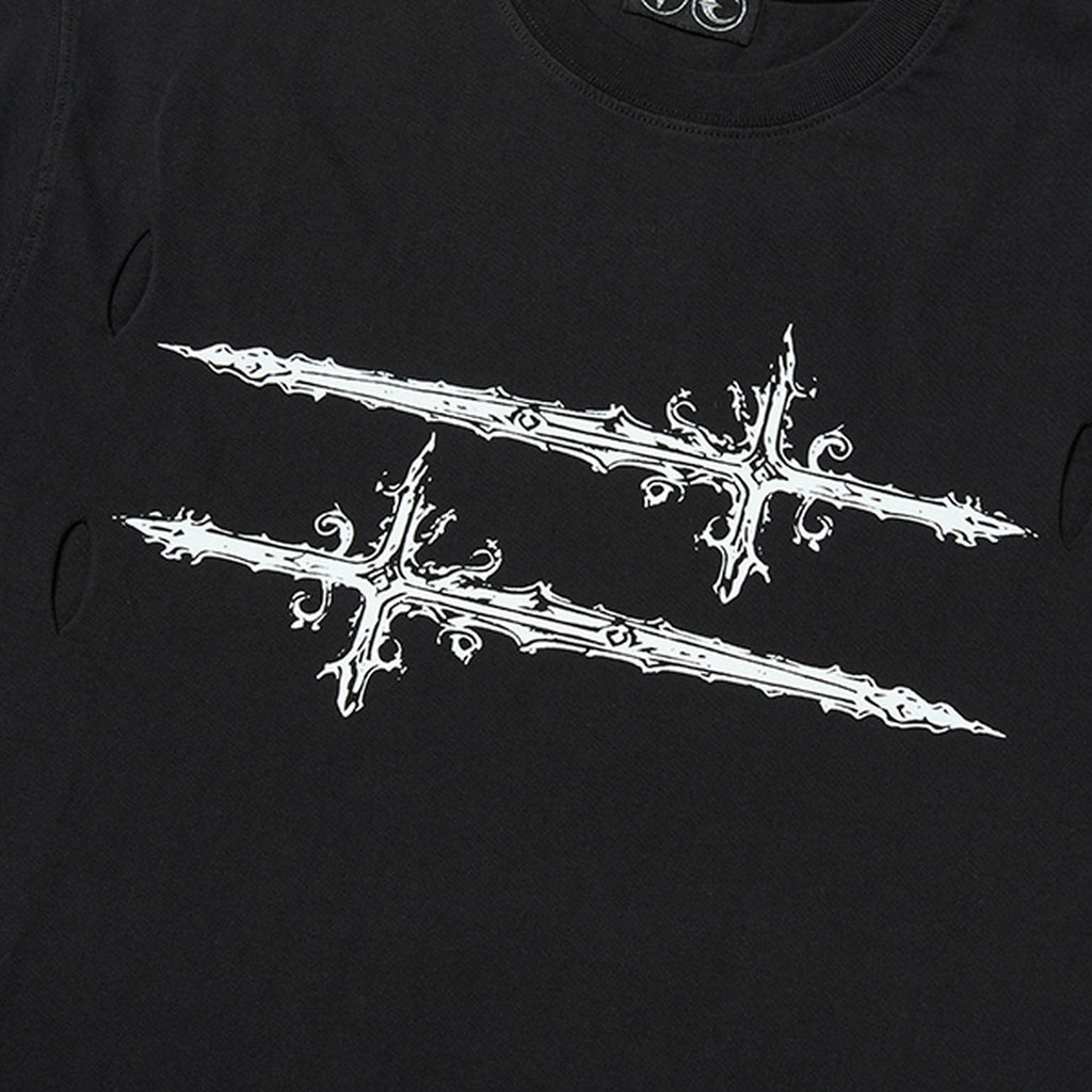 Thug Club Cross T Long Sleeve in black, view 4 of 7