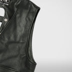 Thug Club Goat Skin Leather Vest in black, view 8 of 9
