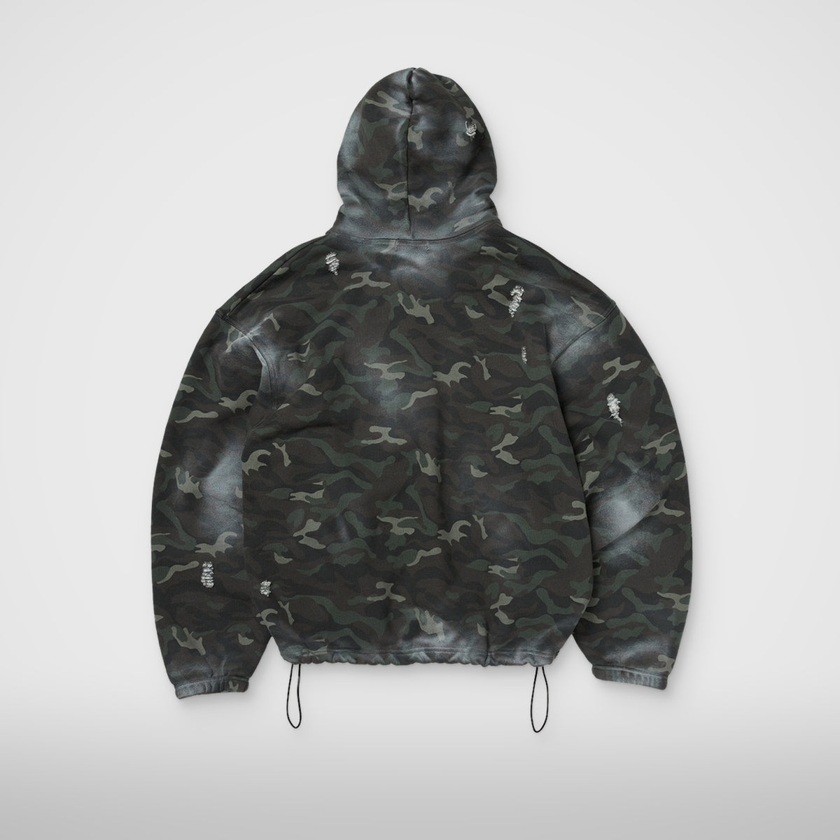 Thug Club Sprayed Camoflage Rock Hoodie in camo, view 2 of 6