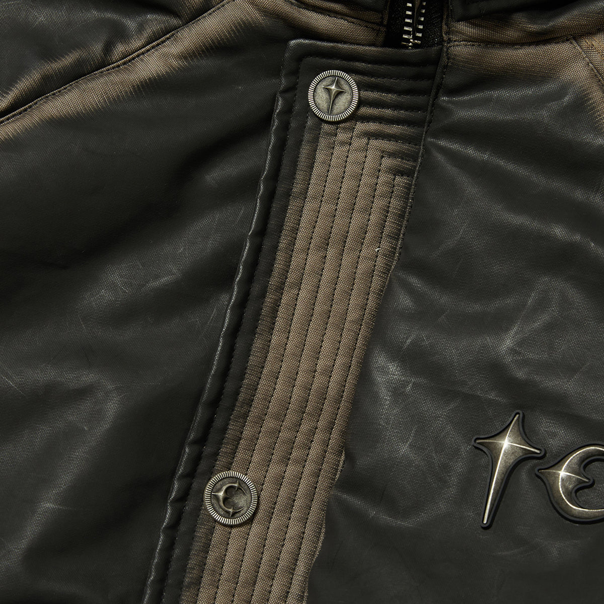 Thug Club Three Riding Skull Fur Hooded Jacket in black, view 6 of 11