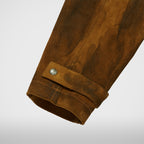 Thug Club Bio Soldier Leather Trench Coat in camel, view 11 of 11