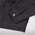 Thug Club Blood Lazered Denim Jacket in red, view 7 of 9