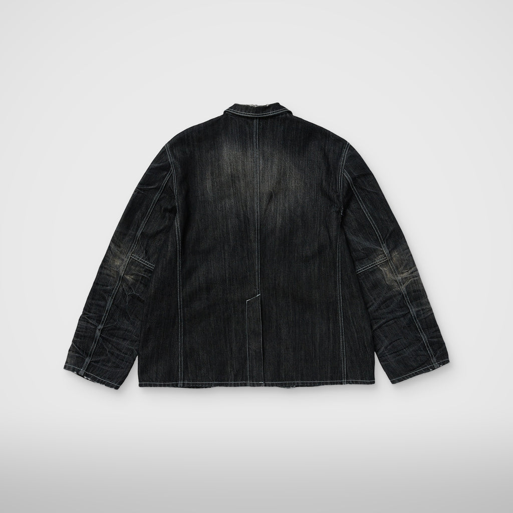Thug Club Denim Blazer in black, view 2 of 9