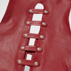 Thug Club Goat Skin Leather Vest in red, view 9 of 9