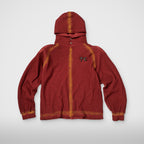 Thug Club Bulk Shoulder Painted Line Waffle Hoodie in red/yellow