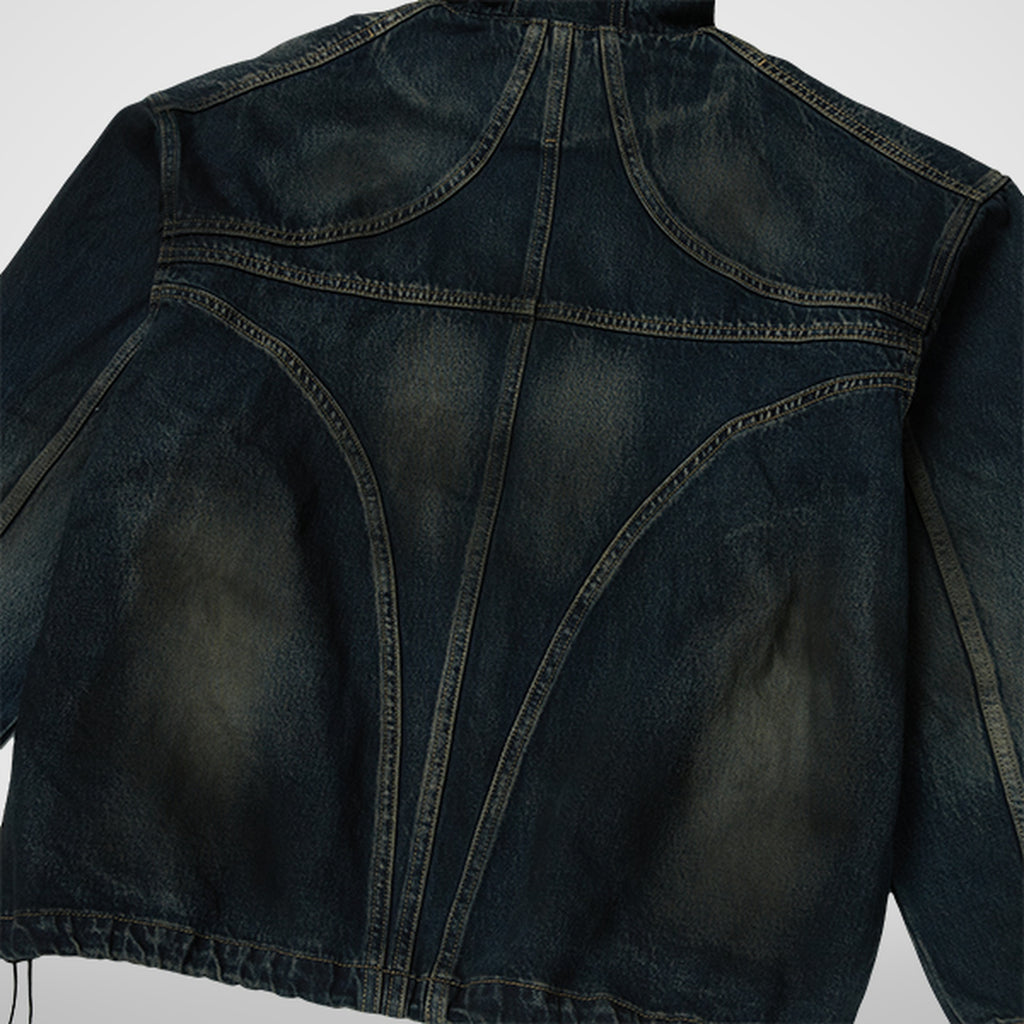 Thug Club Basic Emblem Denim Jacket in blue, view 7 of 7