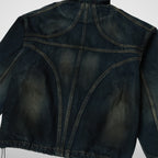 Thug Club Basic Emblem Denim Jacket in blue, view 7 of 7