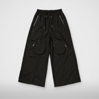 Thug Club TC Knee Lock Cargo Wide Pants in black, back view
