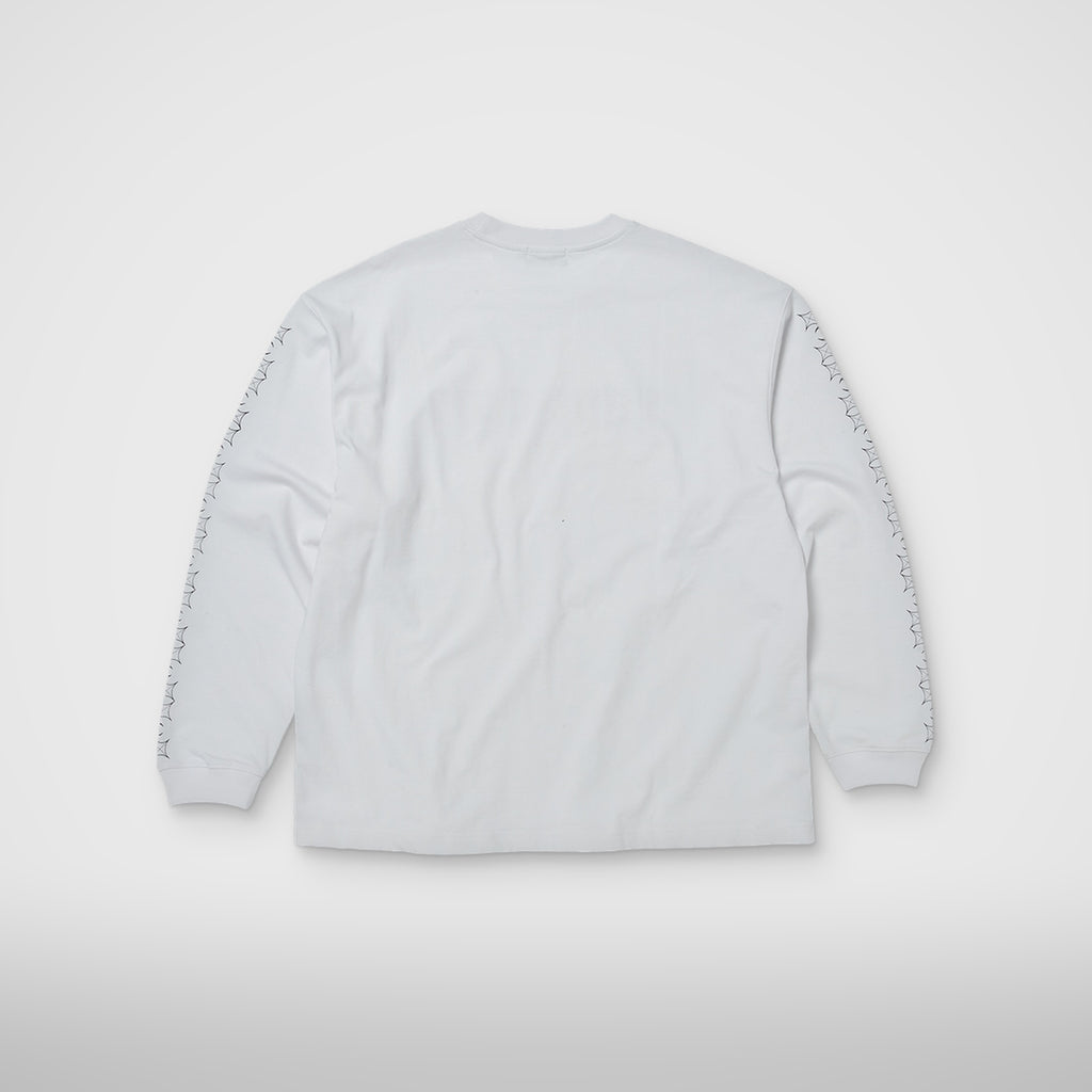 Thug Club TC Pattern Long-Sleeve in white, back view