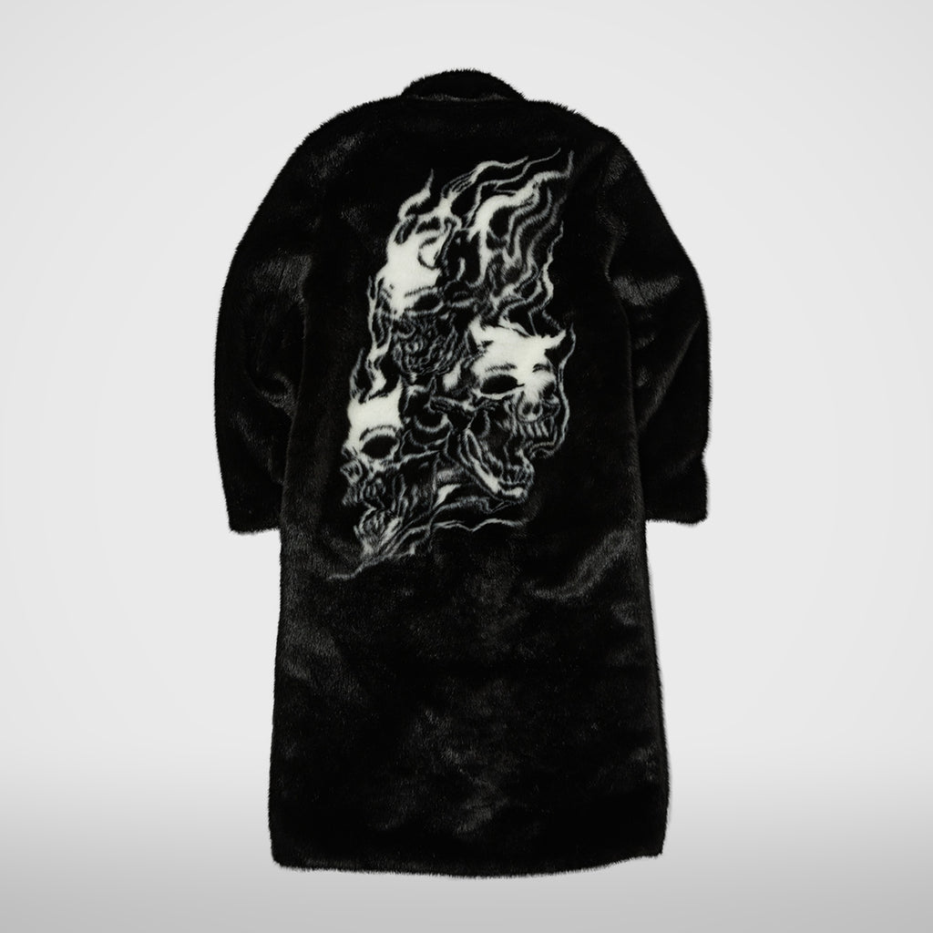 THREE RIDING SKULL FUR COAT