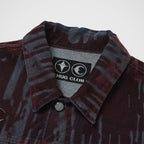 Thug Club Blood Lazered Denim Jacket in red, view 3 of 9